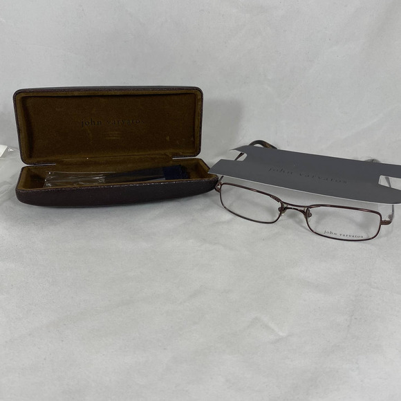 John Varvatos Designer Eyeglasses Frame V105 in Brown 51mm DEMO LENS - Picture 7 of 8